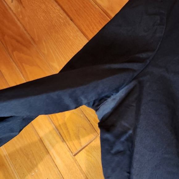 New York and Company black collared quarter length sleeve button down top medium - Picture 3 of 12